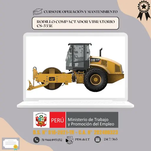 Operación de Rodillo compactador Vibratorio CS-533E